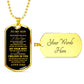 TO MY SON LOVE DAD DOG TAG