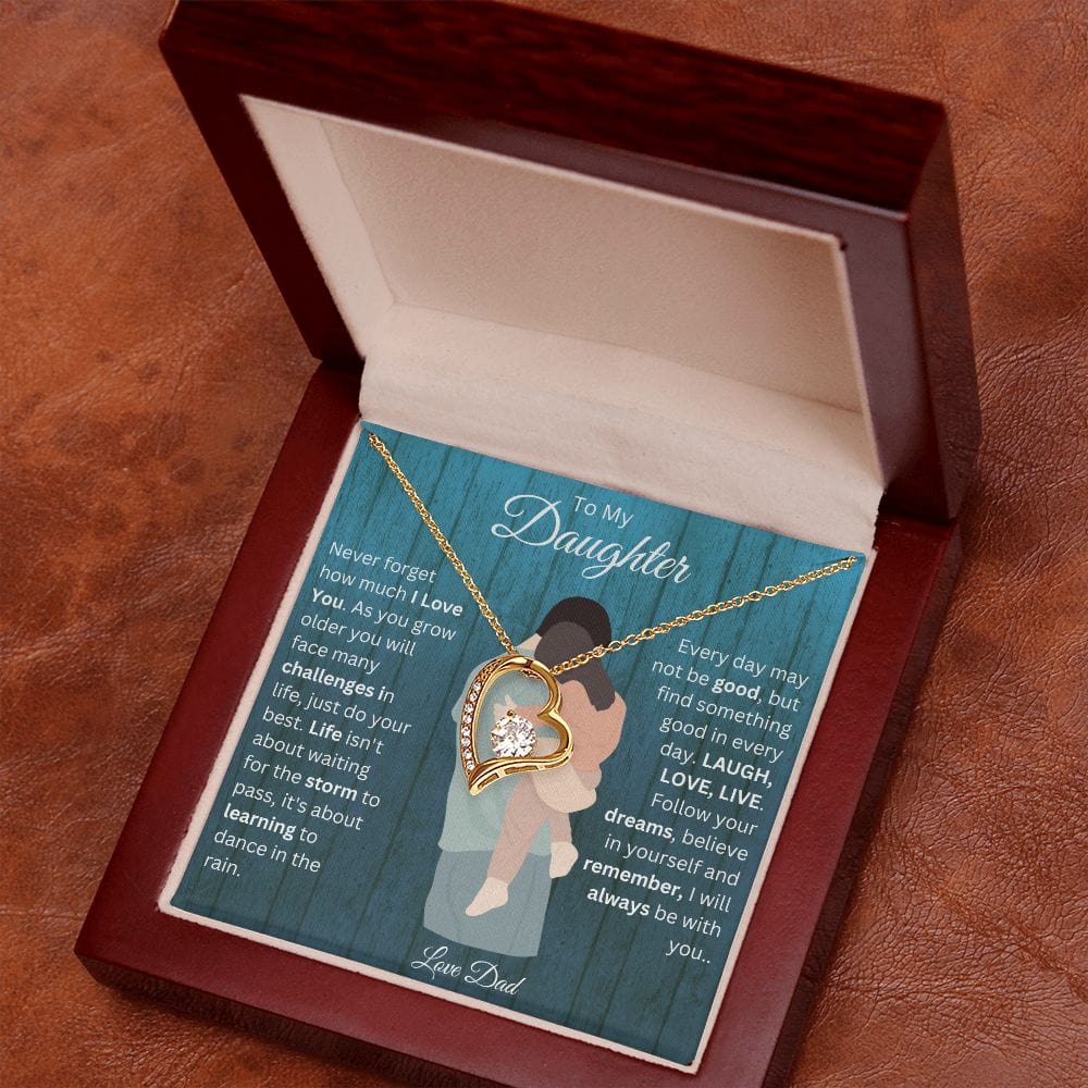 To My Daughter Love Dad Forever Love Necklace