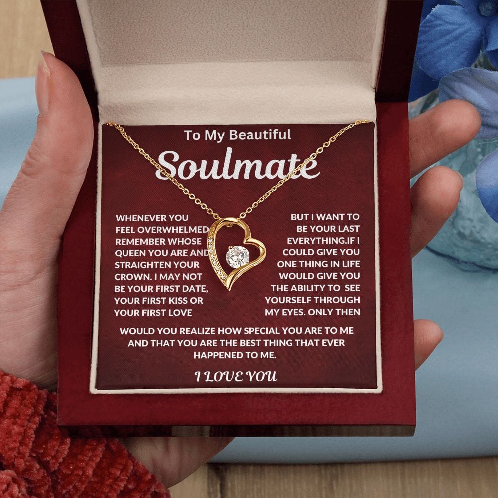To My Soulmate Remember Whose Queen You Are Forever Love Necklace