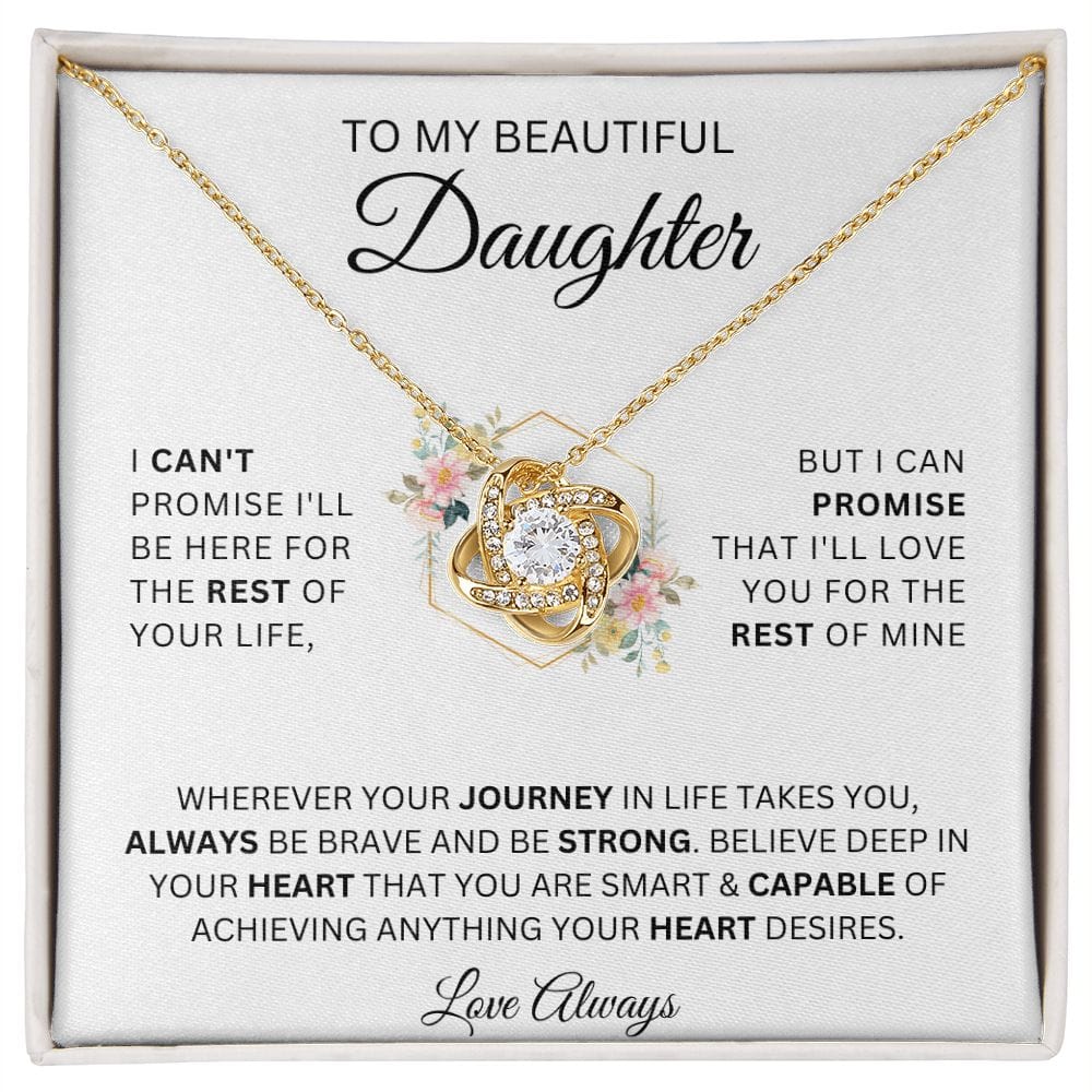 To My Beautiful Daughter Love Always Love Knot Necklace