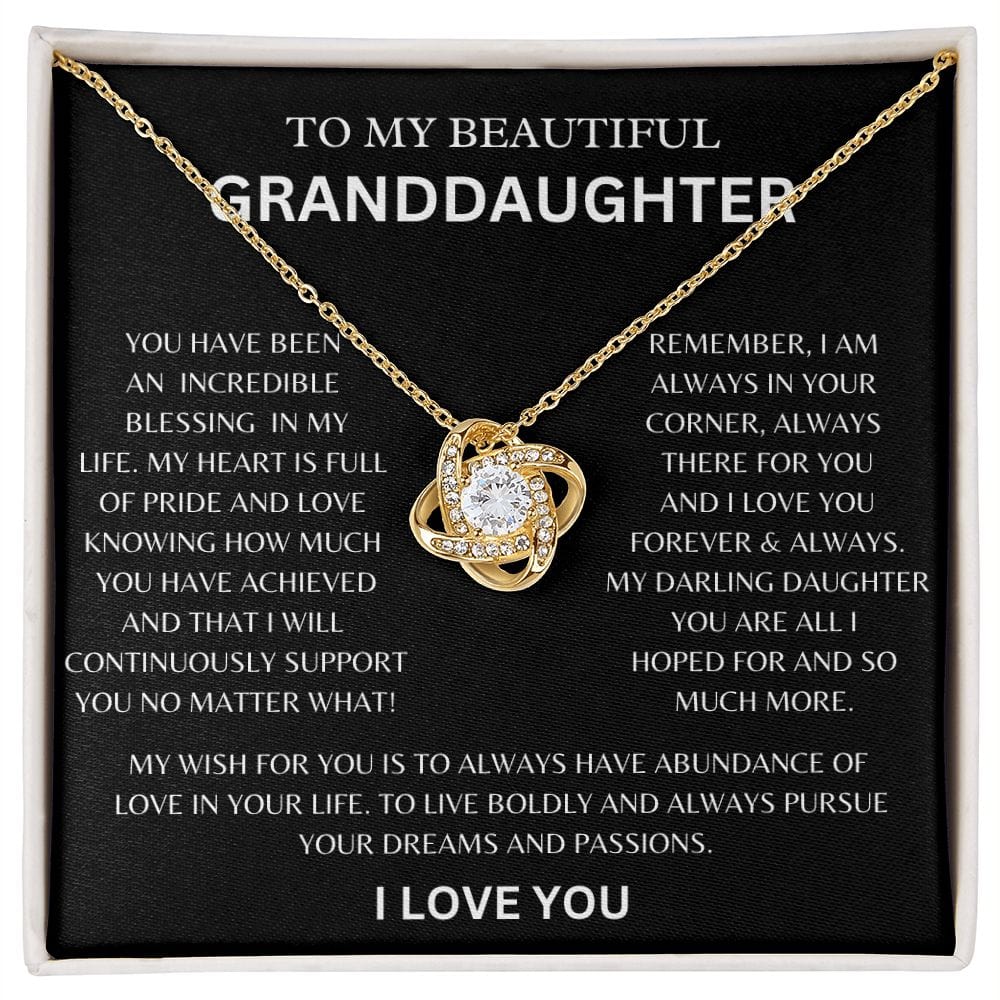 To My Beautiful Granddaughter | Love Grandma | Love Knot Necklace