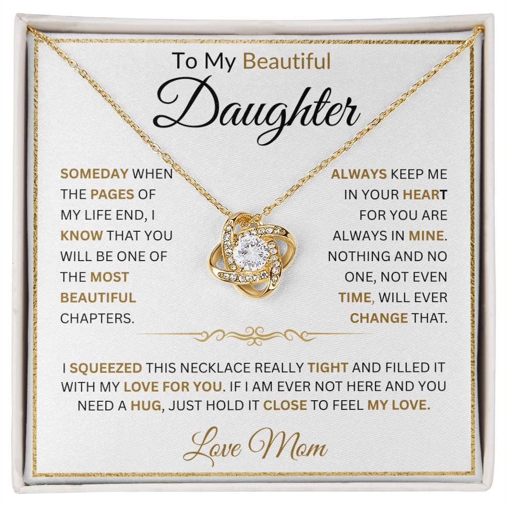 To My Beautiful Daughter |  Love Knot Necklace