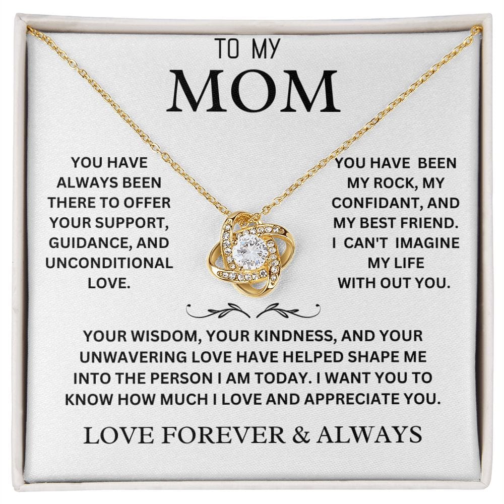 To My Mom | You Have Been My Rock | Love Knot Necklace