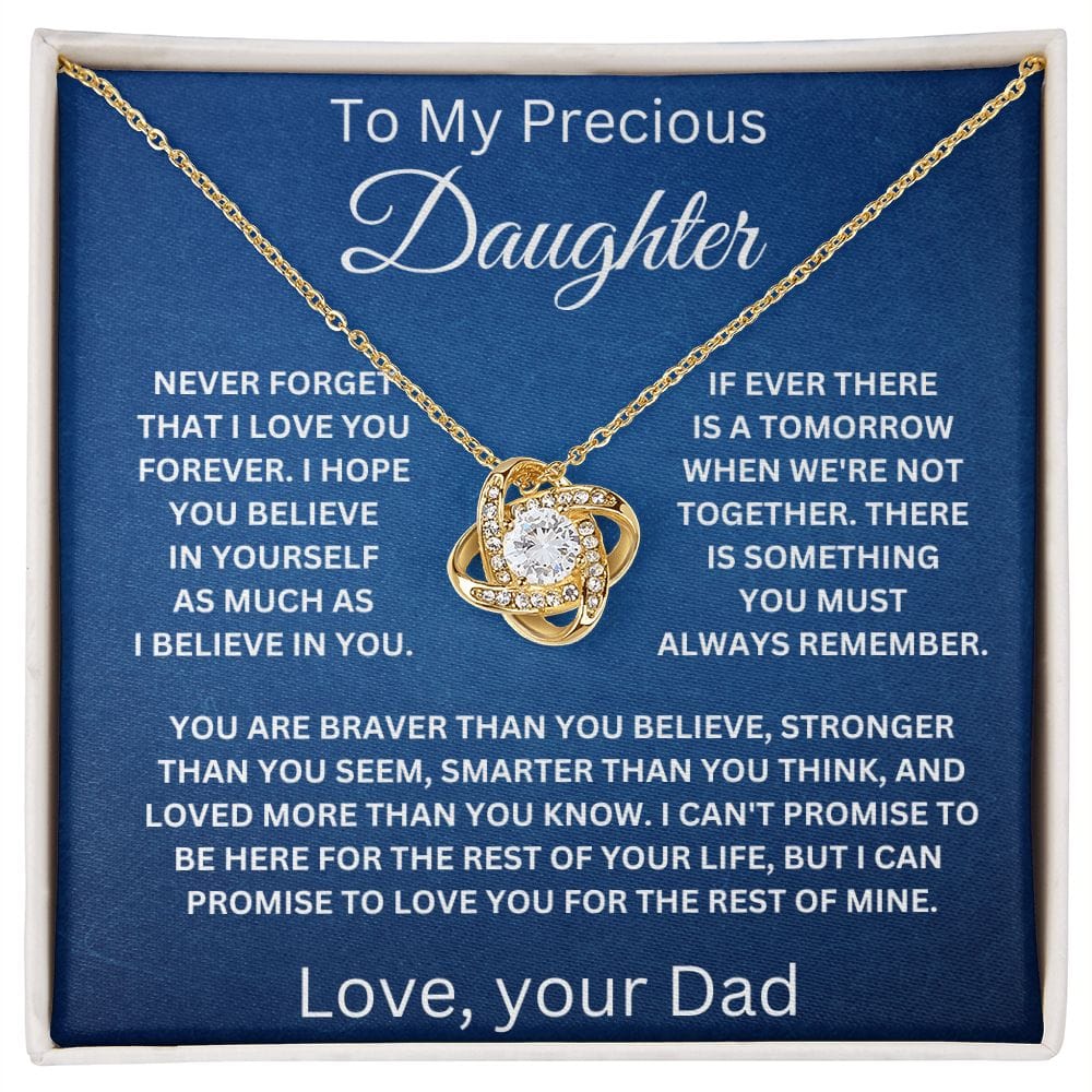 To My Precious Daughter Love Your Dad Love Knot Necklace V4