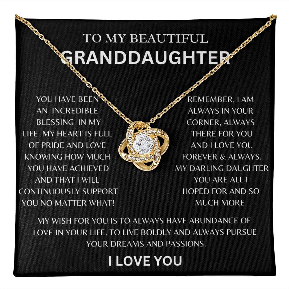 To My Beautiful Granddaughter | Love Grandma | Love Knot Necklace