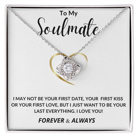 To My Soulmate First Date Love Knot Necklace