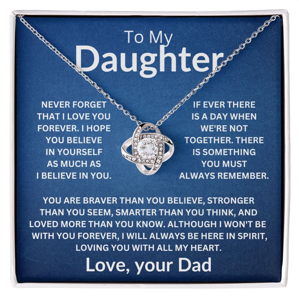 To My Daughter Love Your Dad Love Knot Necklace V1