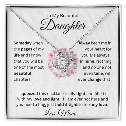 To My Beautiful Daughter LoveKnot Necklace