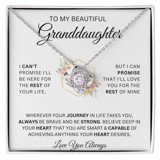 To My Beautiful Granddaughter I Cant Promise Love Knot Necklace