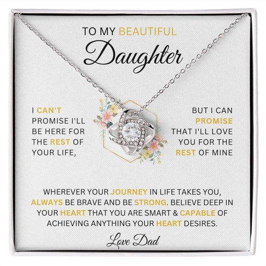 To My Beautiful Daughter Love Dad Love Knot Necklace