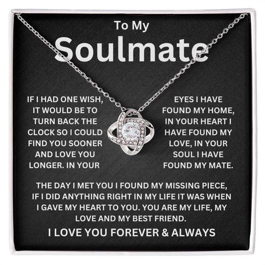 To My Soulmate One Wish Love Knot Necklace