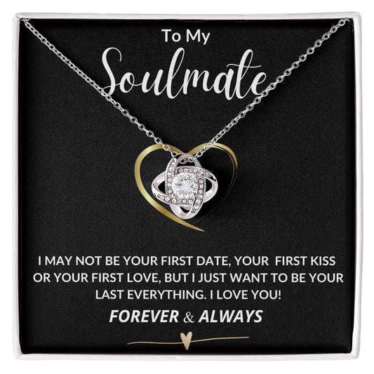 To My Soulmate First Kiss Love Knot Necklace