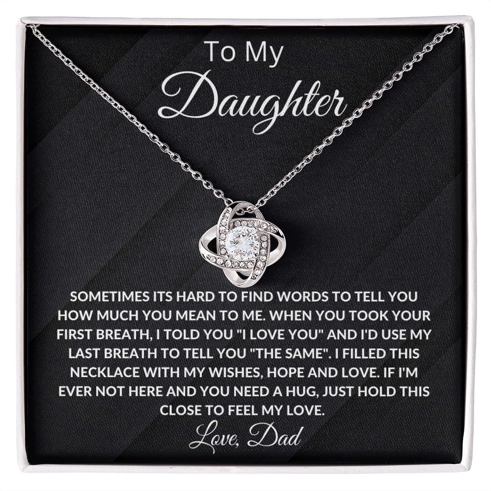 To My Daughter Love Dad Love Knot Necklacce