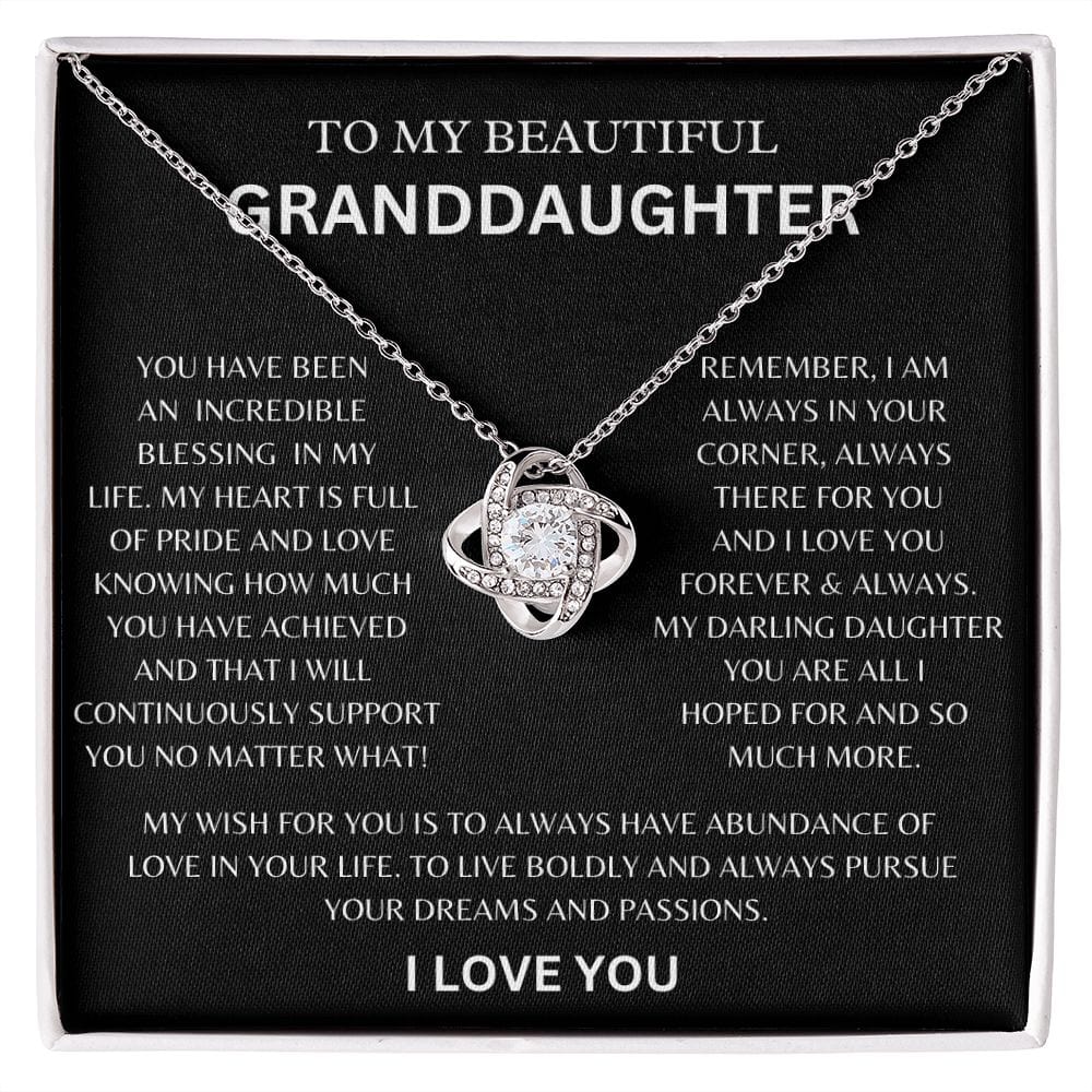 To My Beautiful Granddaughter | Love Grandma | Love Knot Necklace