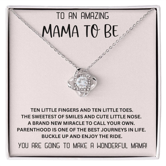 To An Amazing Mama To Be " Buckle Up And Enjoy The Ride"  Love Knot Necklace