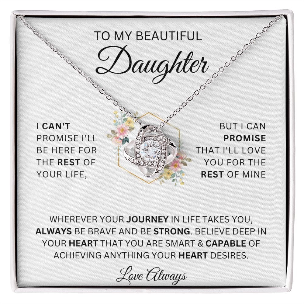 To My Beautiful Daughter Love Always Love Knot Necklace