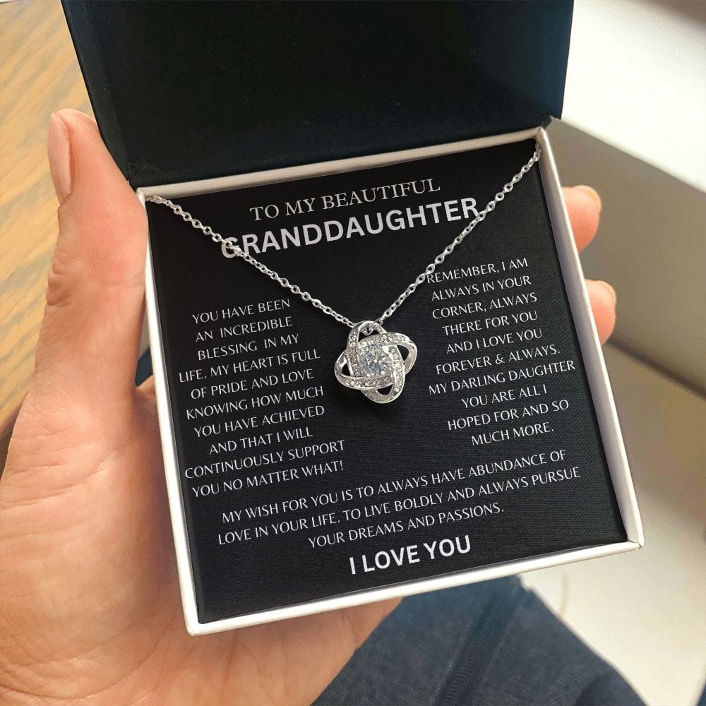 To My Beautiful Granddaughter | Love Grandma | Love Knot Necklace