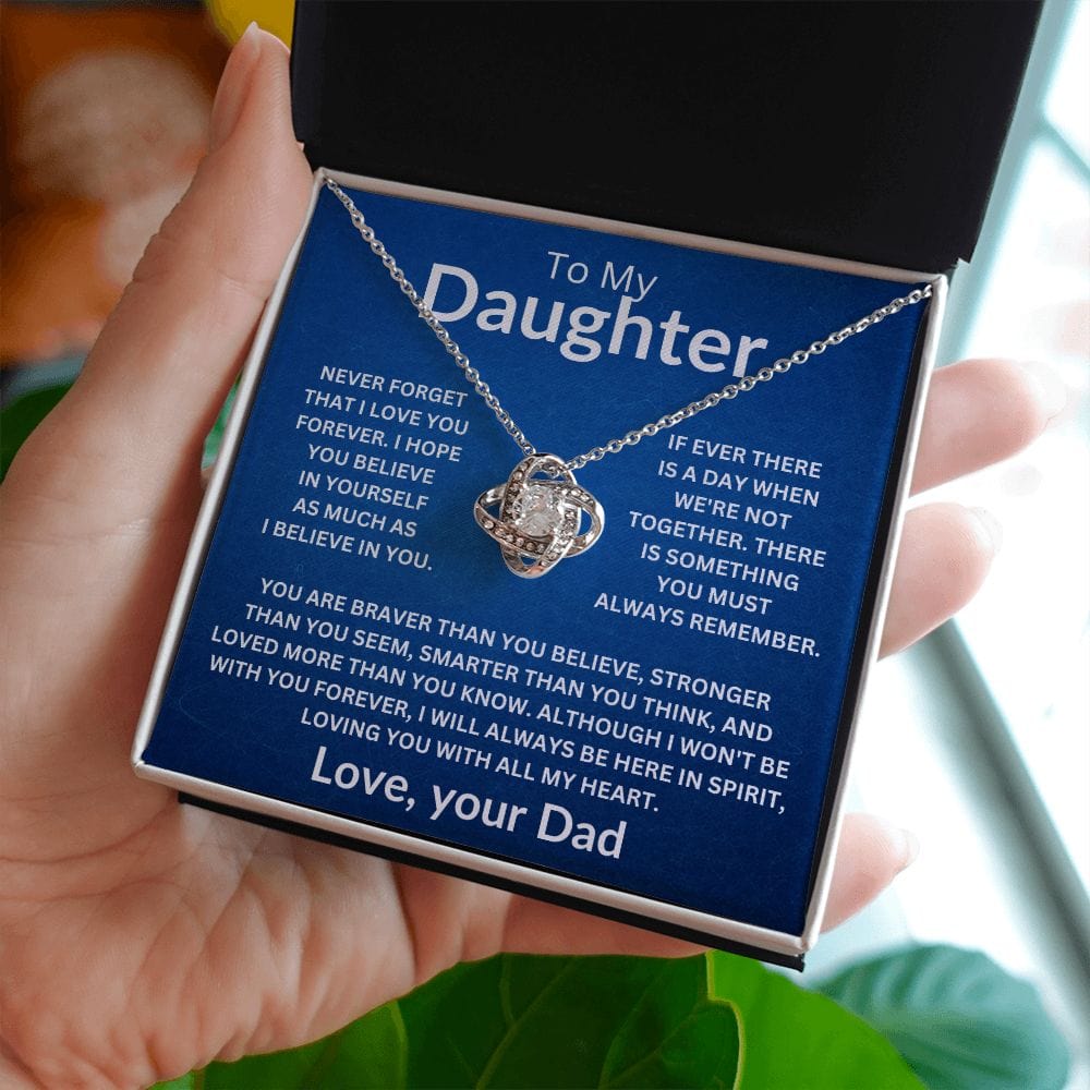 To My Daughter Love Your Dad Love Knot Necklace V1