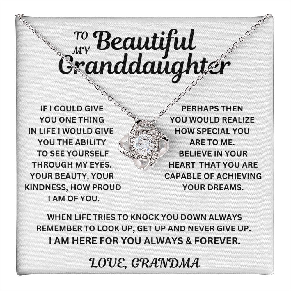 To My Beautiful Granddaughter | Love Grandma | Love Knot Necklace