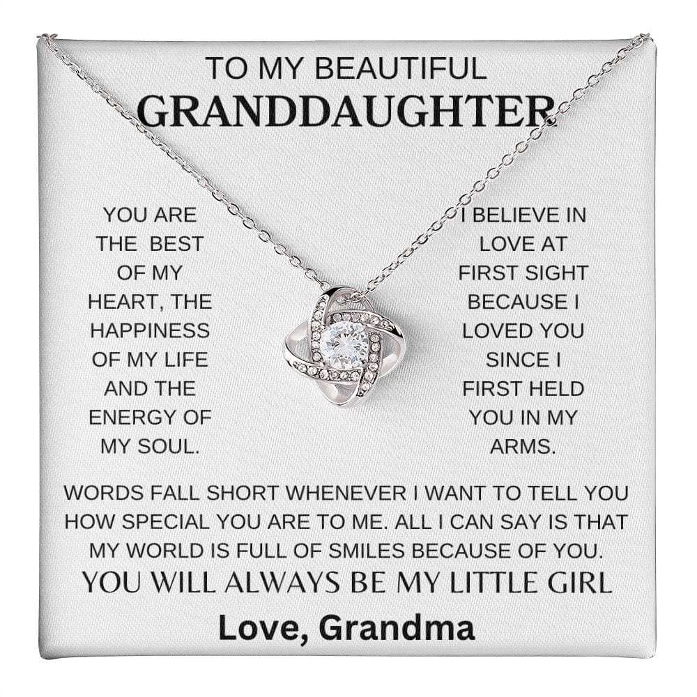 To My Beautiful Granddaughter | Love Grandma | Love Knot Necklace