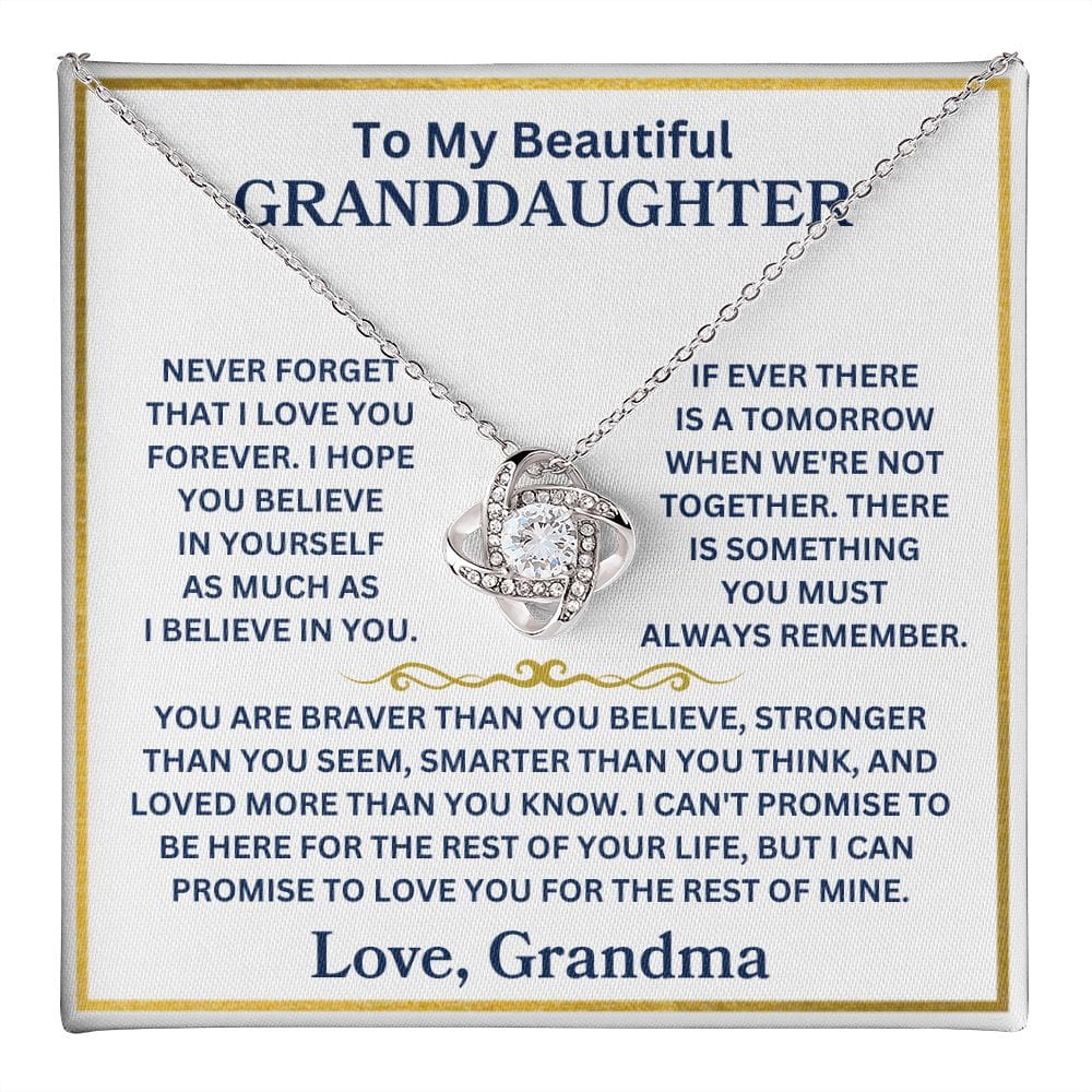 To My Beautiful Granddaughter | Love Grandma |  Love Knot Necklace