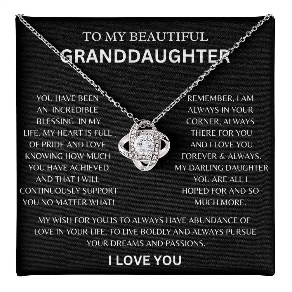 To My Beautiful Granddaughter | Love Grandma | Love Knot Necklace