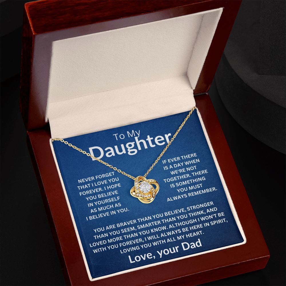 To My Daughter Love Your Dad Love Knot Necklace V1