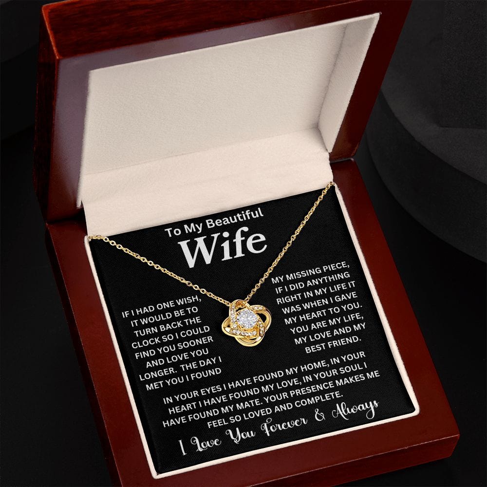 To My Beautiful Wife | One Wish | Love Knot Necklace