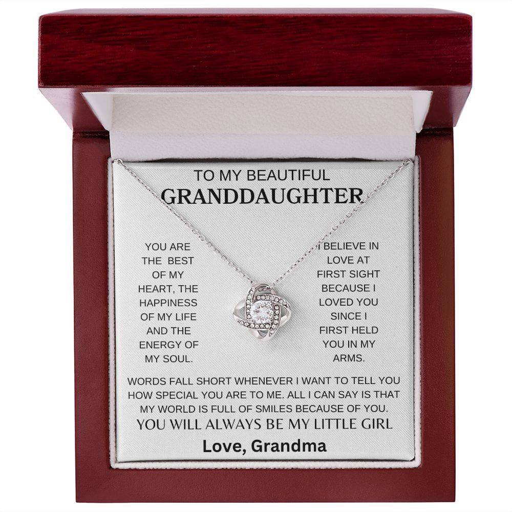 To My Beautiful Granddaughter | Love Grandma | Love Knot Necklace