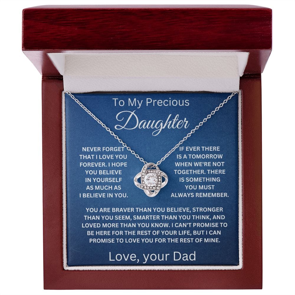 To My Precious Daughter Love Your Dad Love Knot Necklace V4