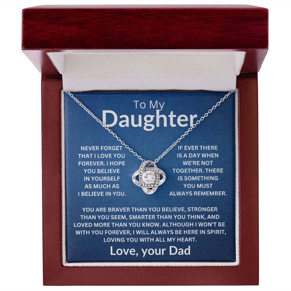 To My Daughter Love Your Dad Love Knot Necklace V1