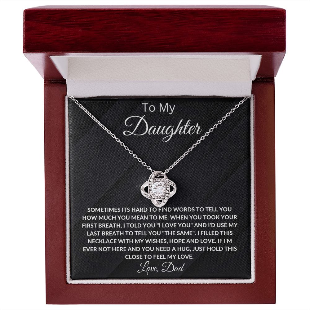 To My Daughter Love Dad Love Knot Necklacce