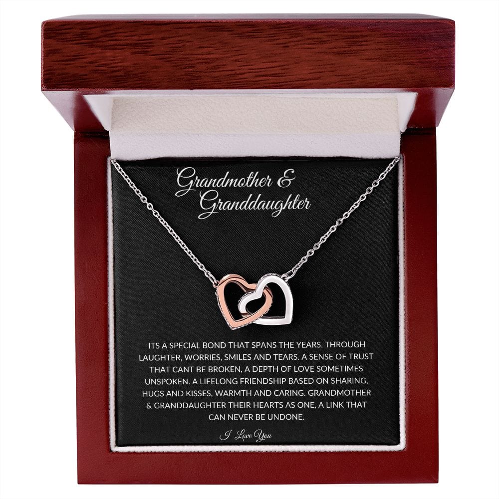 Interlocking Heart Necklace/ Grandmother & Granddaughter