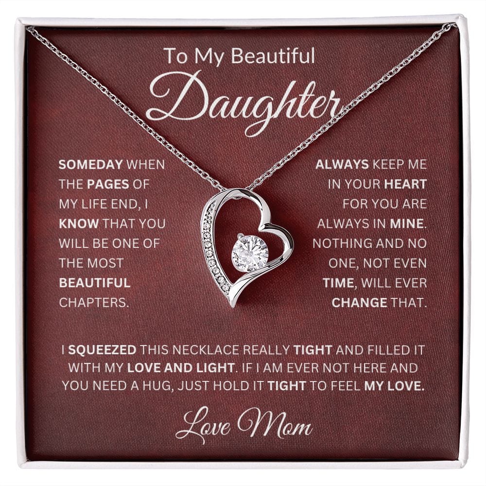 To My Beautiful Daughter | Love Mom | Forever Love Necklace