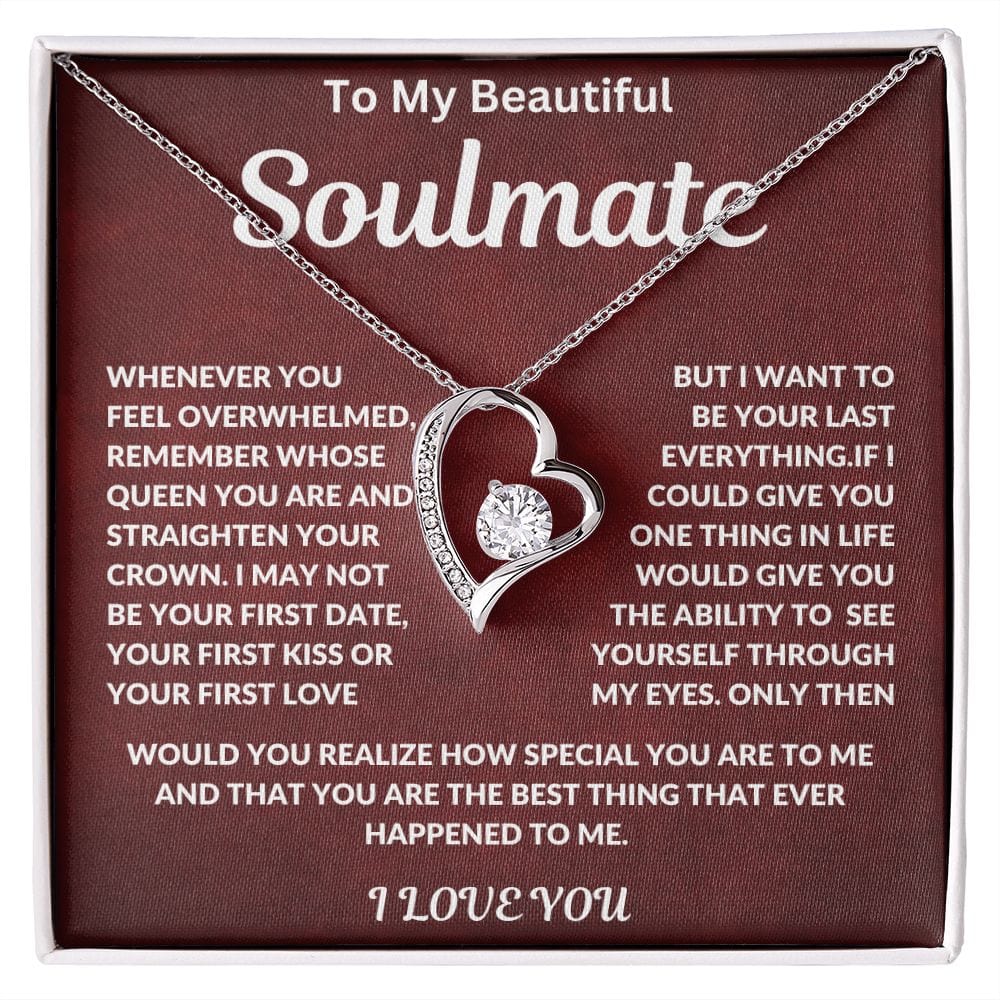 To My Soulmate Remember Whose Queen You Are Forever Love Necklace