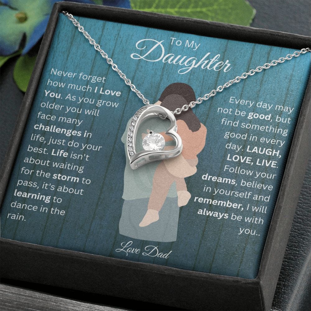 To My Daughter Love Dad Forever Love Necklace