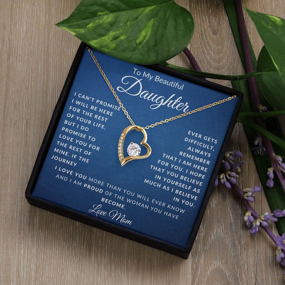 To My Beautiful Daughter Love mom Forever Love Necklace