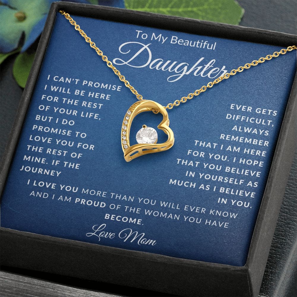 To My Beautiful Daughter Love mom Forever Love Necklace