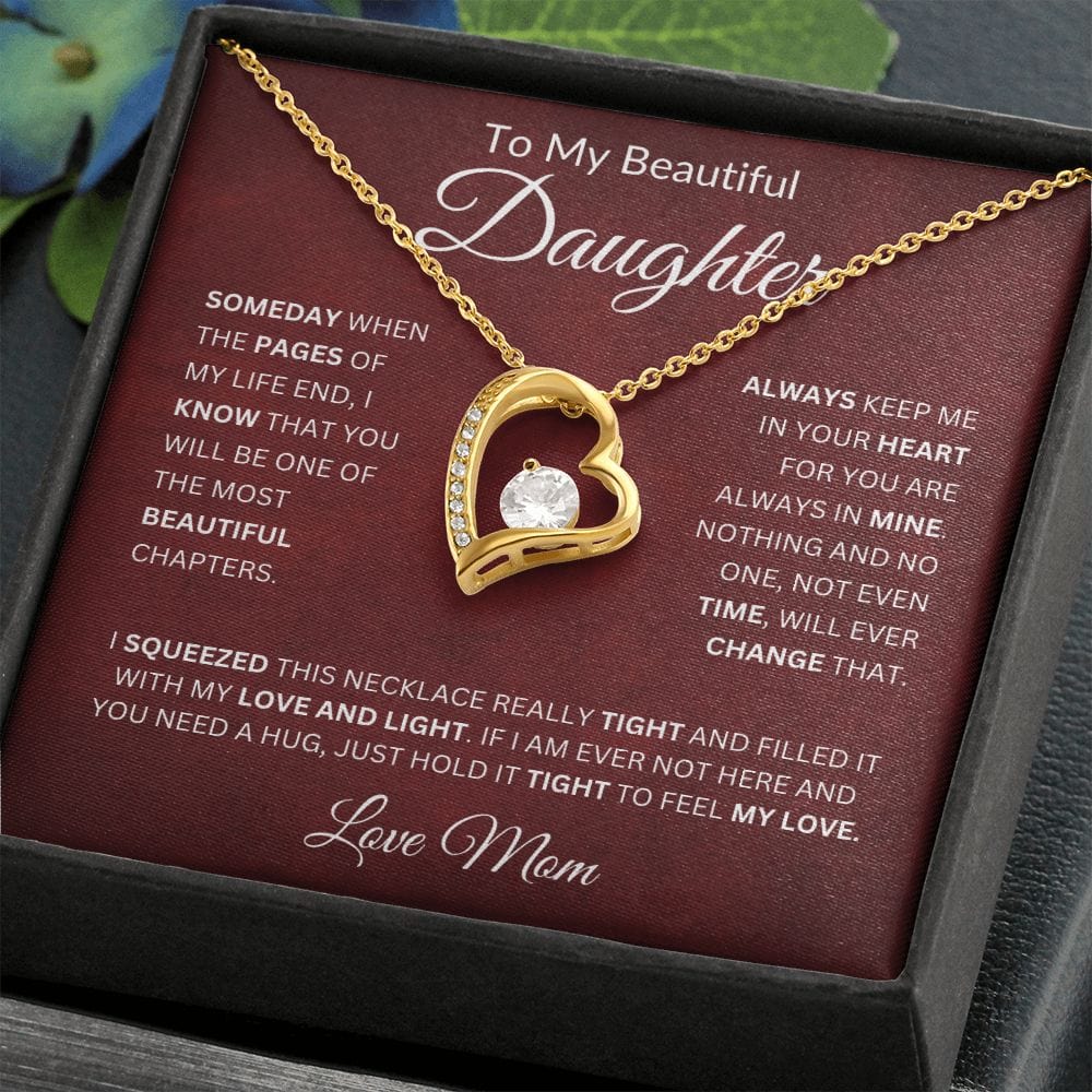 To My Beautiful Daughter | Love Mom | Forever Love Necklace