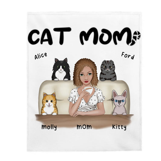 Cat Mom | Cat Lover | Personalized Blanket